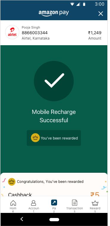 Cashback rewards screen 1