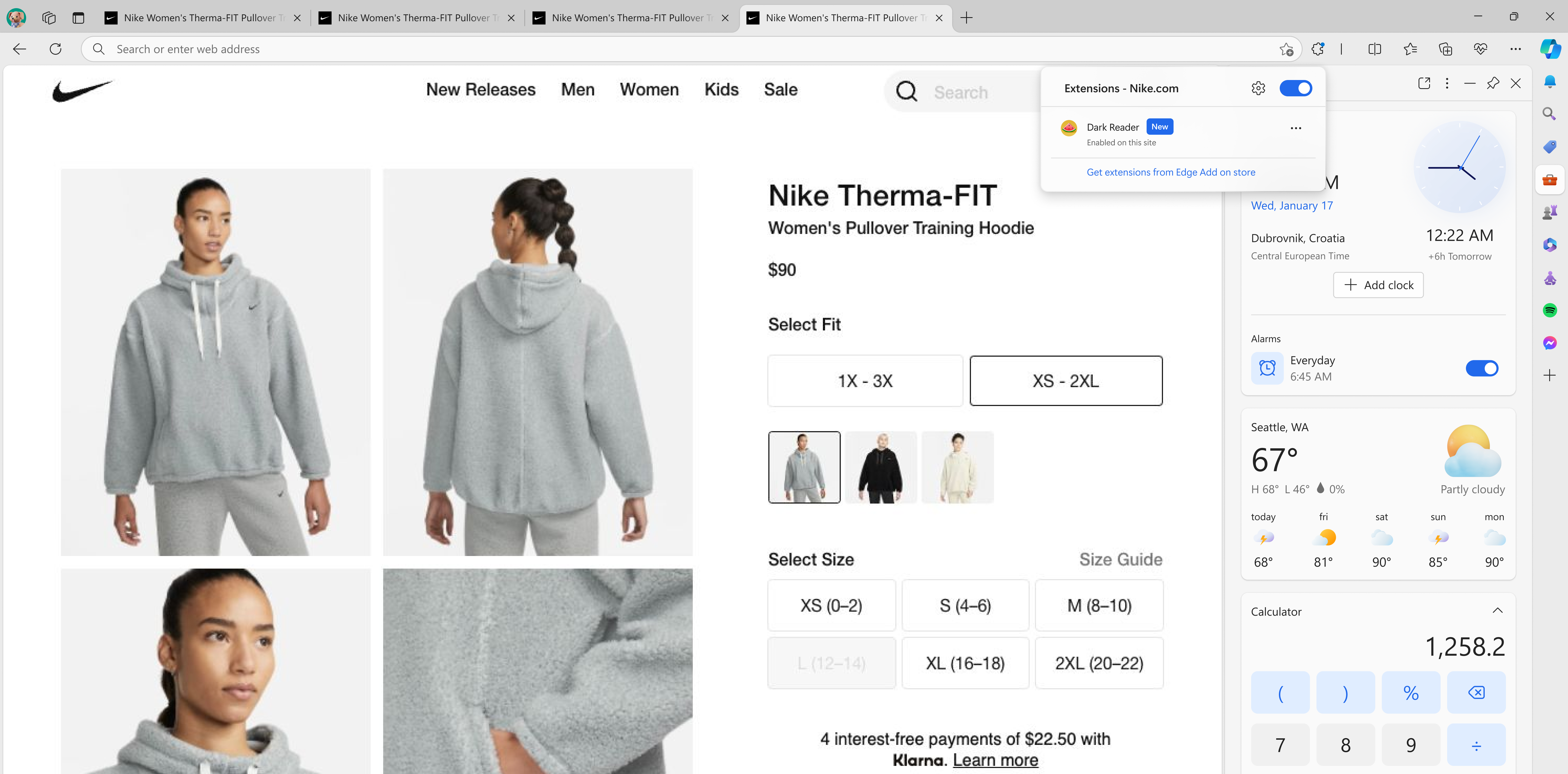 Extension hub surface showing site-specific context and enabled extensions with new tags